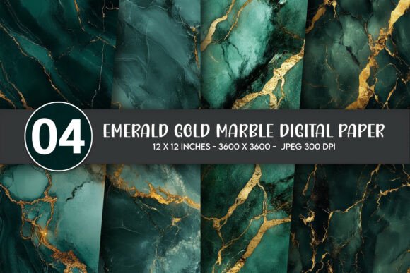Download Emerald Gold Marble Digital Paper - Emerald gold marble Collection