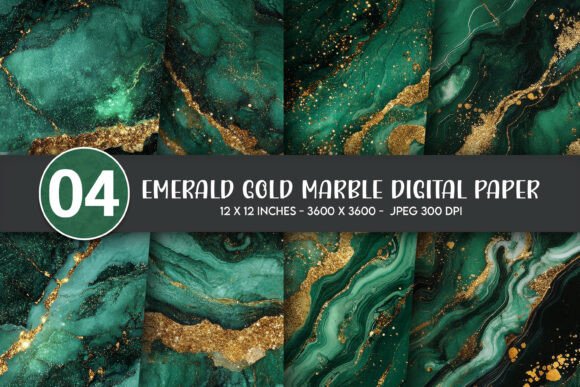 Download Emerald Gold Marble Digital Paper - Emerald gold marble Collection