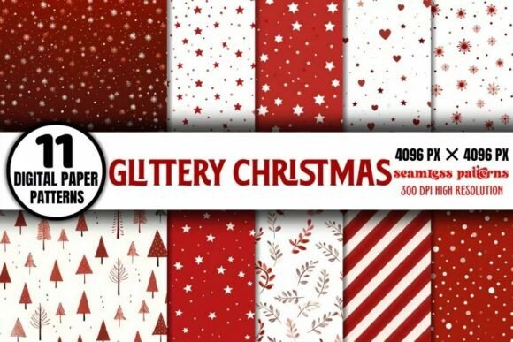 Download Glittery Christmas Digital Paper Pack - Premium Resources