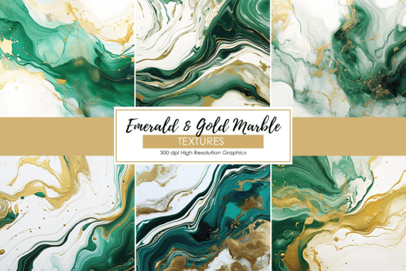 Download Emerald Gold Marble Style Digital Papers - Emerald gold marble Collection